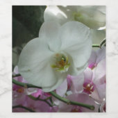 Witte en Paarse orchideeën Wijn Etiket (Enkel label)