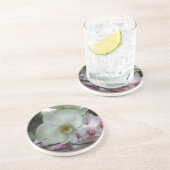 Witte en Paarse orchideeën Zandsteen Onderzetter (Zijkant)