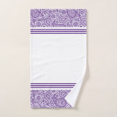 Witte en paarse  paisley met strepen bad handdoek (Handdoek)