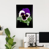 witte en paarse paniek poster (Thuiskantoor)