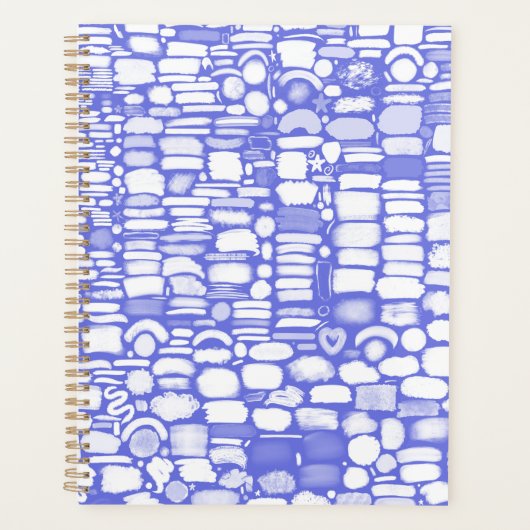 Witte en paarse penseelstreken planner (Voorkant)
