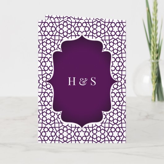 Witte en Paarse Perzische Stijlmoslimbruiloft (Achterkant)