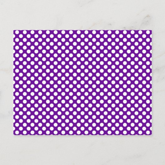 Witte en Paarse poka Dots Briefkaart (Voorkant)