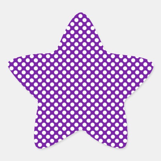 Witte en Paarse poka Dots Ster Sticker (Voorkant)