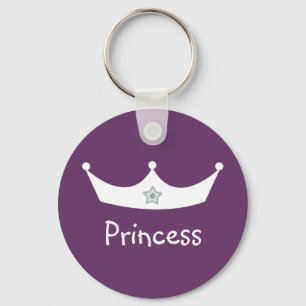 Witte en paarse prinseskroonketting sleutelhanger