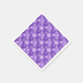 Witte en paarse sneeuwvlokken servet (Hoek)