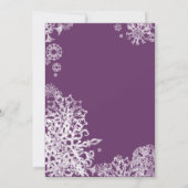 Witte en Paarse Snowflakes Weddenschap 3 Kaart (Achterkant)