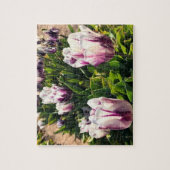 Witte en Paarse strips Legpuzzel (Verticaal)