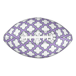 Witte en Paarse trellis, rooster, quatrefoil American Football