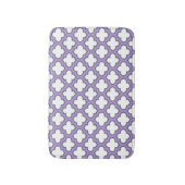 Witte en Paarse trellis, rooster, quatrefoil Badmat (Voorkant Verticaal)