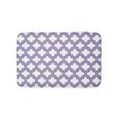 Witte en Paarse trellis, rooster, quatrefoil Badmat (Voorkant)