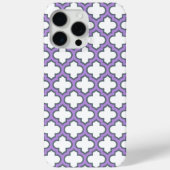 Witte en Paarse trellis, rooster, quatrefoil Case-Mate iPhone Case (Achterkant)