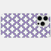Witte en Paarse trellis, rooster, quatrefoil Case-Mate iPhone Case (Achterkant (horizontaal))
