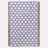 Witte en Paarse trellis, rooster, quatrefoil Deken (Voorkant Verticaal)