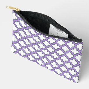 Witte en Paarse trellis, rooster, quatrefoil Etui