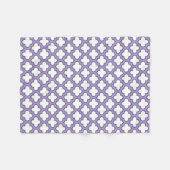 Witte en Paarse trellis, rooster, quatrefoil Fleece Deken (Voorkant (Horizontaal))