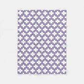 Witte en Paarse trellis, rooster, quatrefoil Fleece Deken (Voorkant)