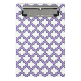 Witte en Paarse trellis, rooster, quatrefoil Mini Klembord