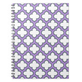 Witte en Paarse trellis, rooster, quatrefoil Notitieboek (Voorkant)