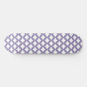 Witte en Paarse trellis, rooster, quatrefoil Persoonlijk Skateboard (Horizontaal)