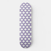 Witte en Paarse trellis, rooster, quatrefoil Persoonlijk Skateboard (Voorkant)