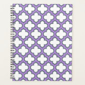 Witte en Paarse trellis, rooster, quatrefoil Planner (Voorkant)