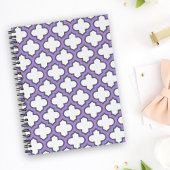 Witte en Paarse trellis, rooster, quatrefoil Planner