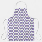 Witte en Paarse trellis, rooster, quatrefoil Schort (Voorkant)