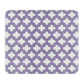 Witte en Paarse trellis, rooster, quatrefoil Snijplank (Voorkant)