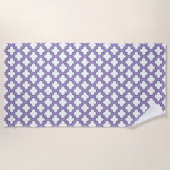 Witte en Paarse trellis, rooster, quatrefoil Strandlaken (Voorkant)