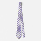 Witte en Paarse trellis, rooster, quatrefoil Stropdas (Voorkant)