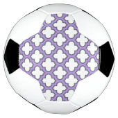 Witte en Paarse trellis, rooster, quatrefoil Voetbal (Gedraaid)