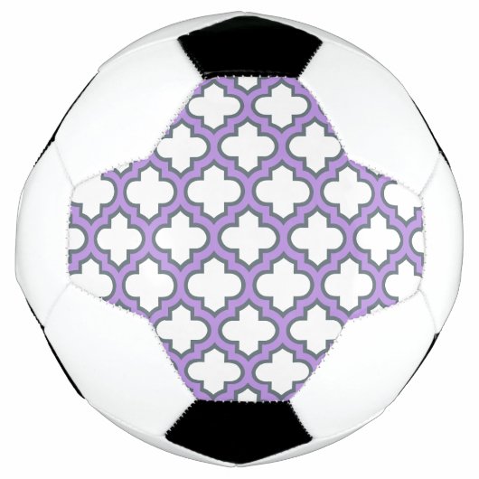 Witte en Paarse trellis, rooster, quatrefoil Voetbal (Voorkant)