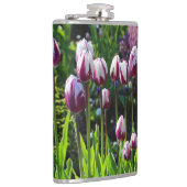 Witte en Paarse Tulpen Heupfles (Rechts)