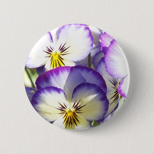 Witte en Paarse Violas Button (Voorkant)