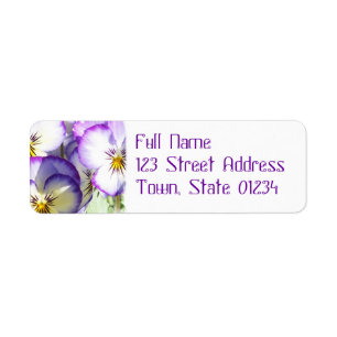 Witte en Paarse Violas Mailing Label