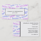 Witte en paarse visitekaartje (Voorkant / Achterkant)