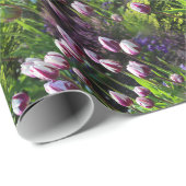 Witte en Paarse vlaggetjes Cadeaupapier (Rol Hoek)