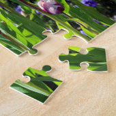 Witte en Paarse vlaggetjes Legpuzzel (Zijkant)