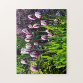 Witte en Paarse vlaggetjes Legpuzzel (Verticaal)