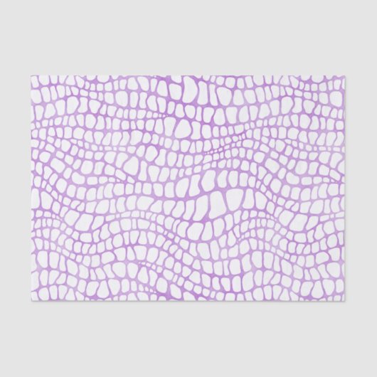 Witte en Paarse Waterverf Krokodile Huidpatroon Tissuepapier (Voorkant)