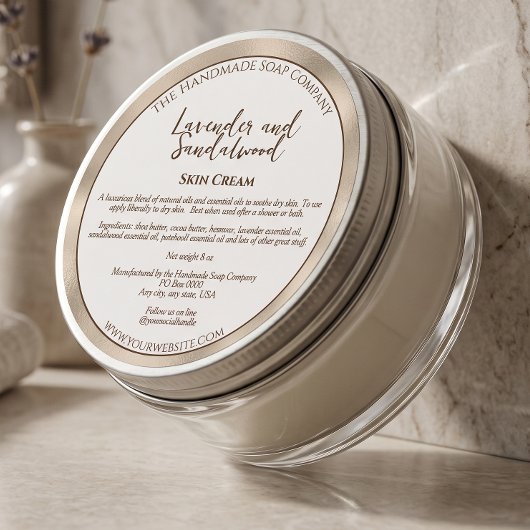 Witte en parelmoerfolie Cosmetica Pot Label