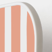 Witte en Perzik Strepen Pickleball Paddle (Links Detail)