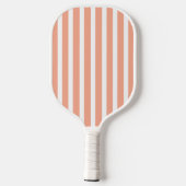 Witte en Perzik Strepen Pickleball Paddle (Achterkant)