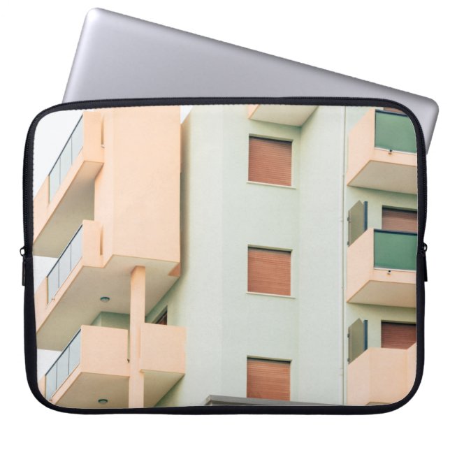 WITTE EN PINKCONCRETE BOUW LAPTOP SLEEVE (Voorkant)