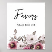 Witte en Plum Bloemen Gebed voor Baby Sign Poster (Voorkant)