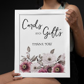 Witte en Pruim Bloemen Kaarten en Geschenken Baby  Poster
