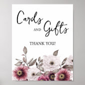 Witte en Pruim Bloemen Kaarten en Geschenken Baby  Poster (Voorkant)