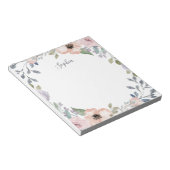  witte en rendabele roze Waterverf Floral Notitieblok (Schuin)