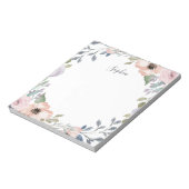  witte en rendabele roze Waterverf Floral Notitieblok (Linkerzijde)